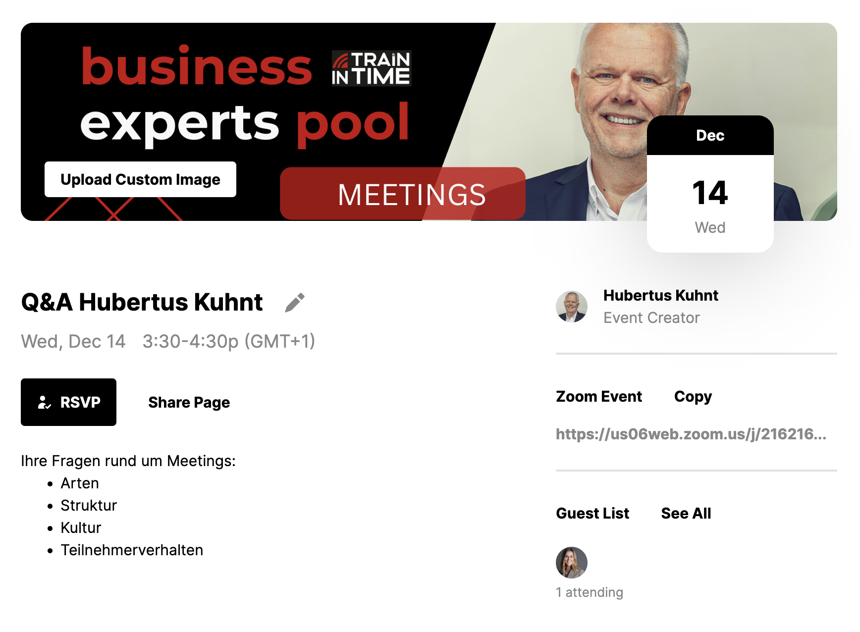 Heute um 15:30 beantwortet @Hubertus Kuhnt wieder live Ihre Fragen zu produktiven Meetings 👍.